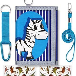 Kids Wallet for Boys Girls Ages 3-12, Trifold Kids Wallets with Zippered Coin